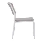 4 stapelbara trädgårdsstolar i aluminium och rep - Lunaris Viadurini