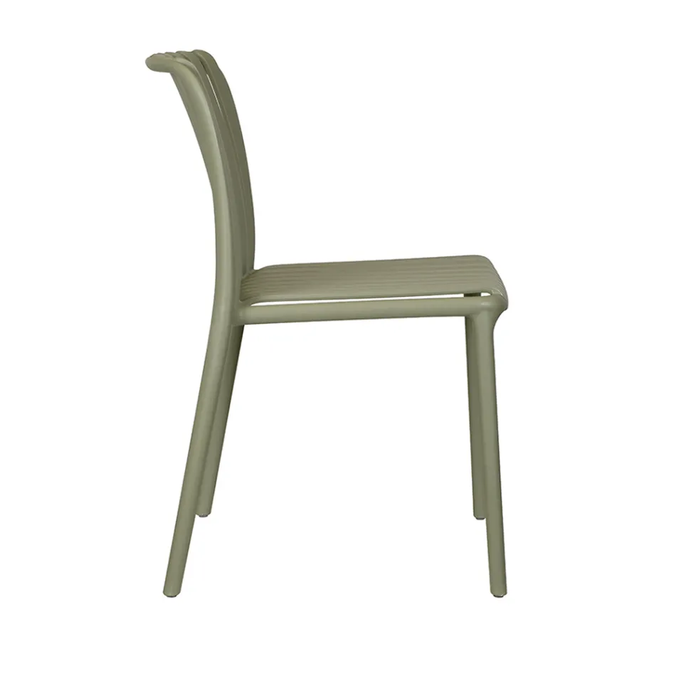 4 stapelbara trädgårdsstolar i polypropen och glasfiber - Orelia Viadurini