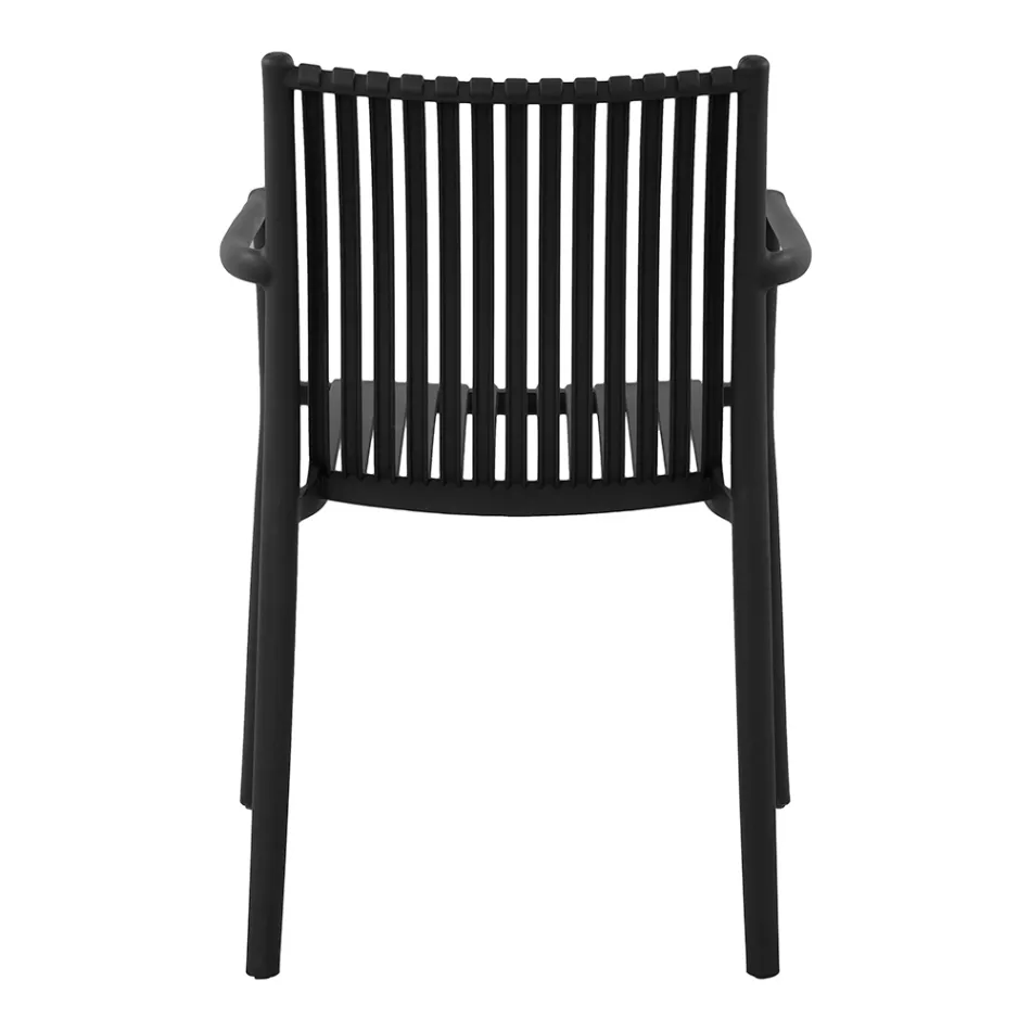 4 stapelbara trädgårdsstolar i UV-beständig polypropen - Ondara Viadurini