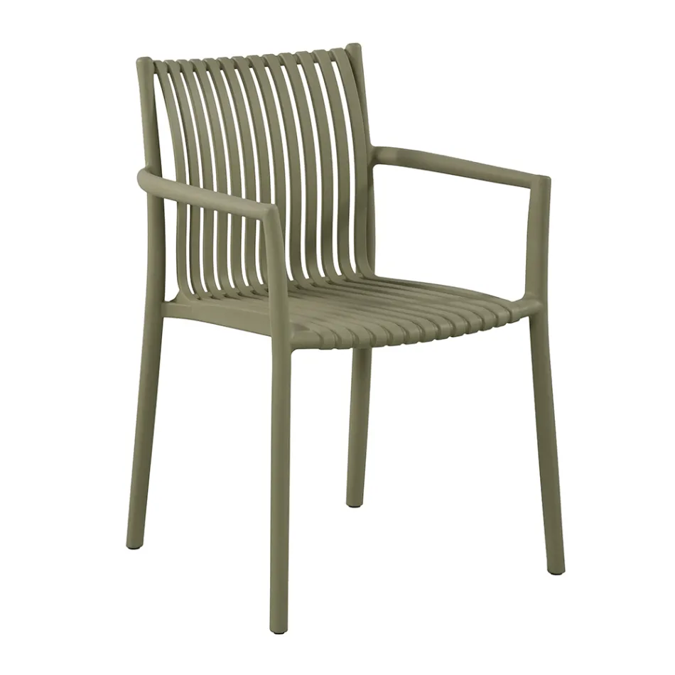 4 stapelbara trädgårdsstolar i UV-beständig polypropen - Ondara Viadurini