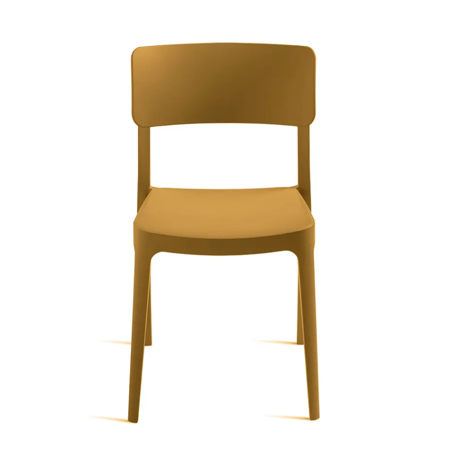 4 stapelbara polypropylenstolar i vardagsrummet i olika färger - Slancio Viadurini