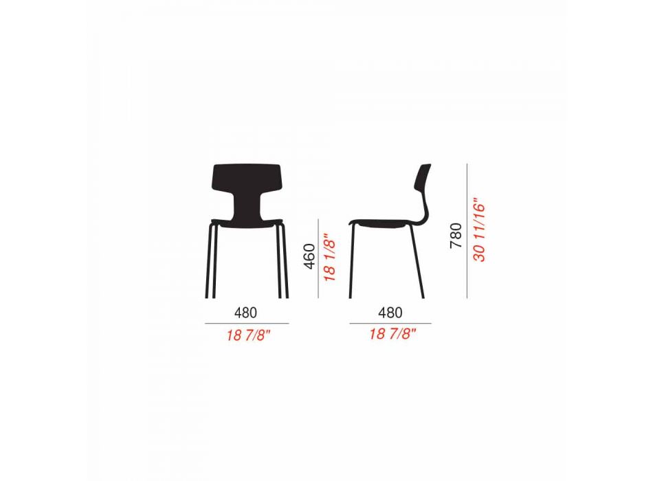 4 stapelbara stolar i metall och polypropen tillverkad i Italien - Clarinda Viadurini