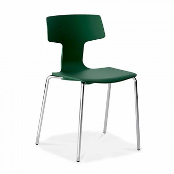 4 stapelbara stolar i metall och polypropen tillverkad i Italien - Clarinda
