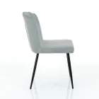 4 stolar i grå sammetseffekt mikrofibertyg - aprikos Viadurini