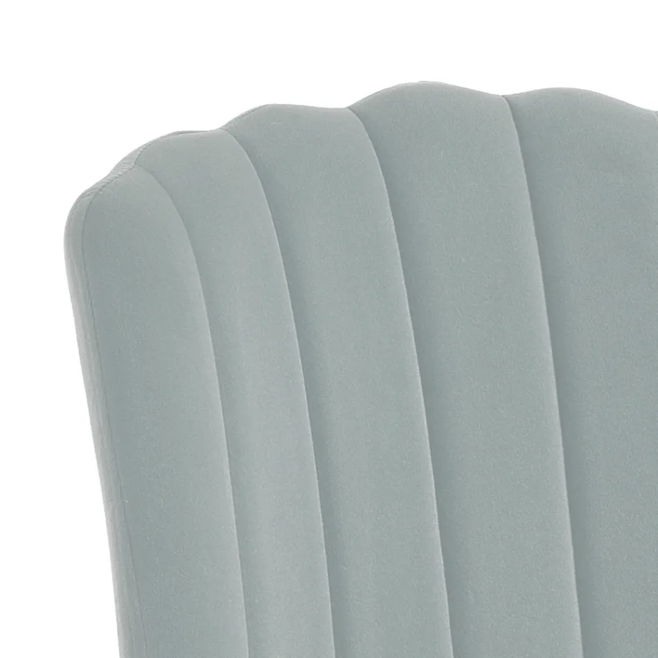 4 stolar i grå sammetseffekt mikrofibertyg - aprikos Viadurini