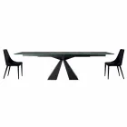 4 moderna stålstolar med vadderad sammetssits tillverkad i Italien - Nirvana Viadurini