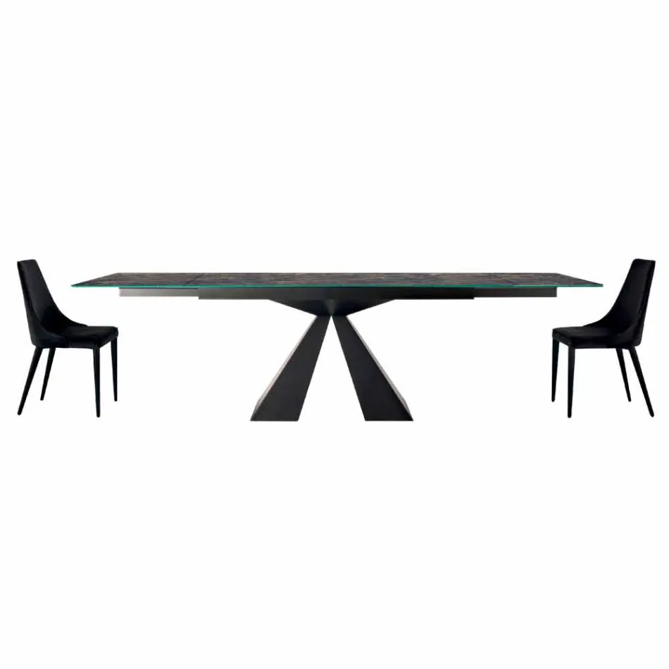 4 moderna stålstolar med vadderad sammetssits tillverkad i Italien - Nirvana Viadurini