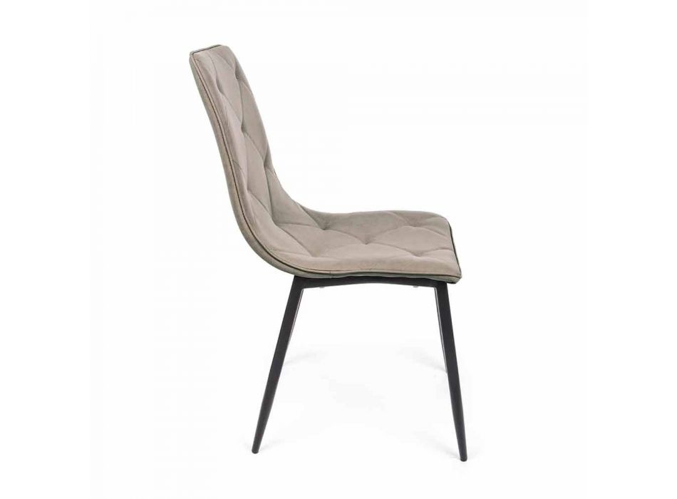 4 moderna stolar täckta i konstläder med stålbotten Homemotion - Daisa Viadurini