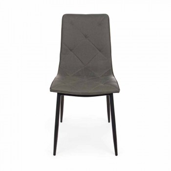 4 moderna stolar täckta i konstläder med stålbotten Homemotion - Daisa