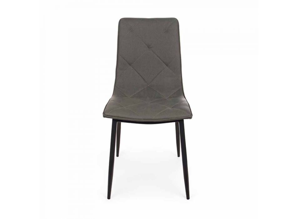 4 moderna stolar täckta i konstläder med stålbotten Homemotion - Daisa