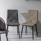 4 moderna stolar täckta i konstläder med stålbotten Homemotion - Daisa Viadurini
