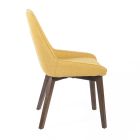 4 stolar till vardagsrummet gjorda av tyg i olika färger och trä - vanilj Viadurini