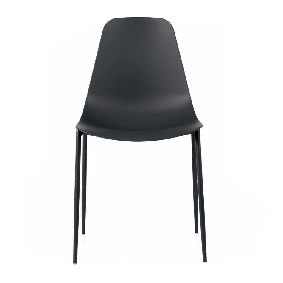 4 stolar gjorda av polypropen sits och metallben - Mary Viadurini