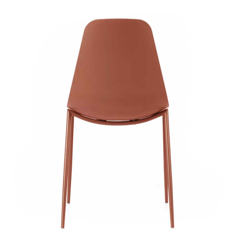 4 stolar gjorda av polypropen sits och metallben - Mary Viadurini
