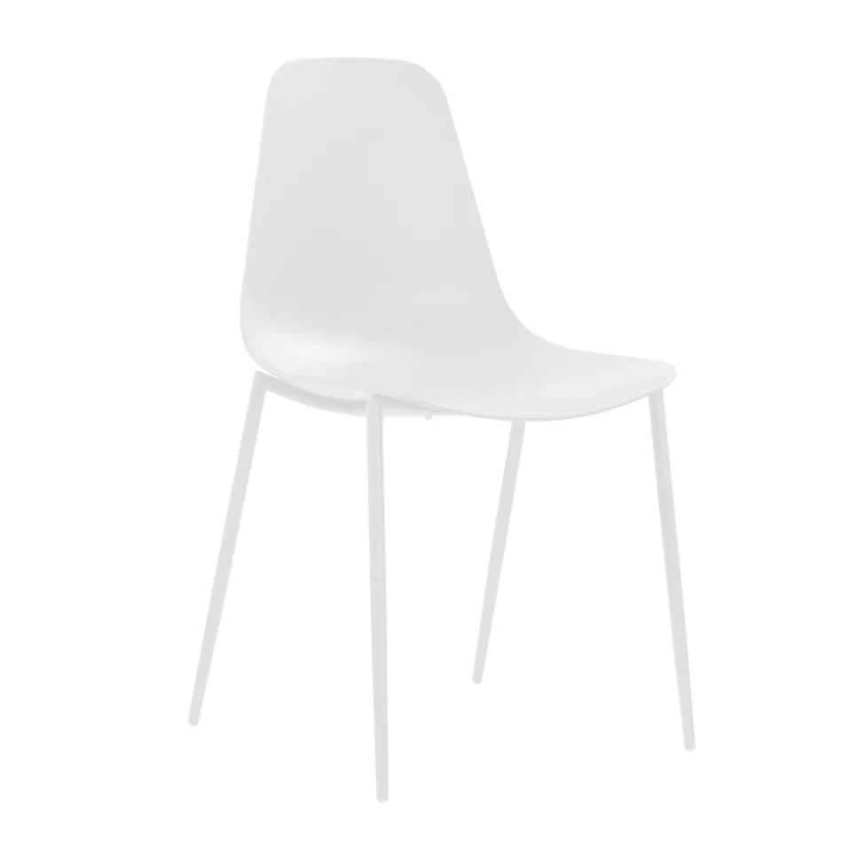 4 stolar gjorda av polypropen sits och metallben - Mary Viadurini