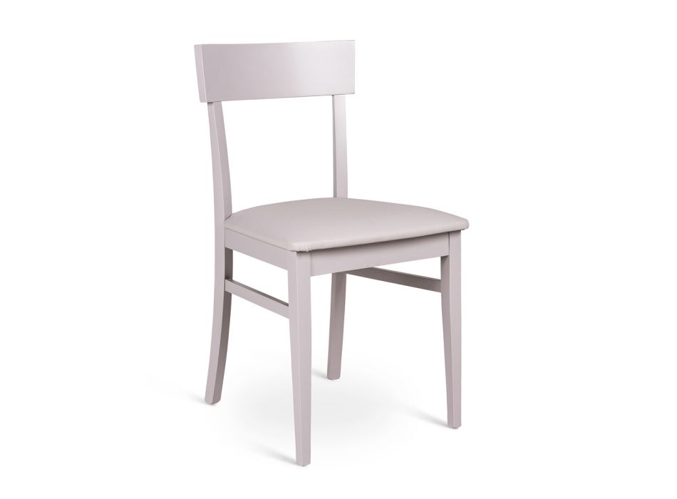 4 stolar gjorda med säte, struktur och ben i konstläder i lackat trä - Taikiri Viadurini