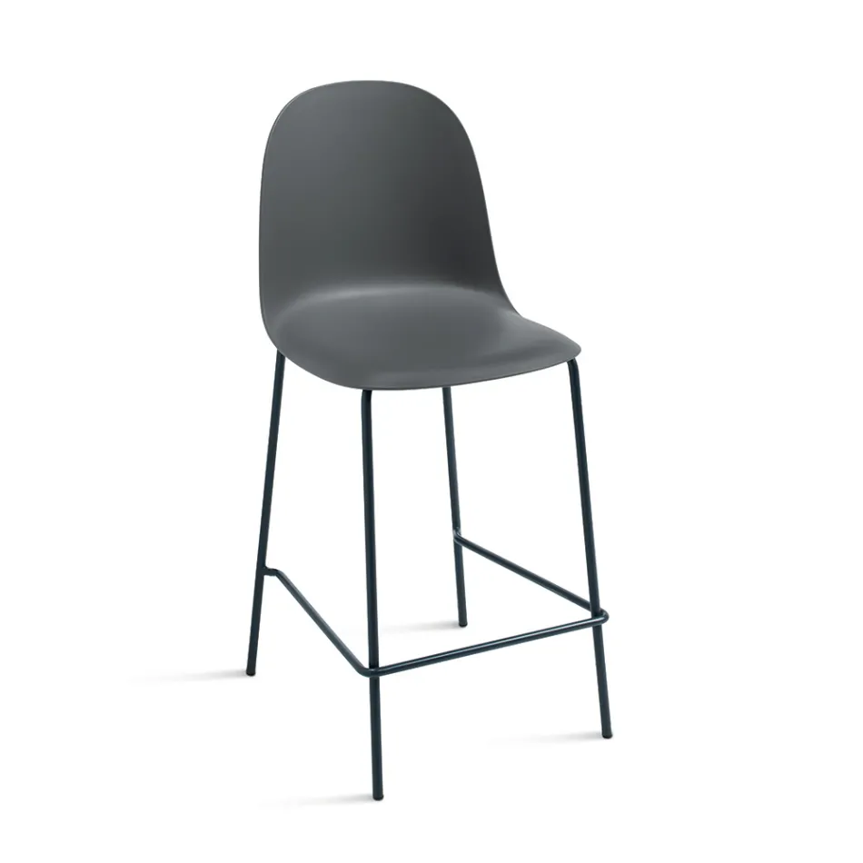 4 vardagsrumspallar i polypropen och metallram - Dinamo Viadurini