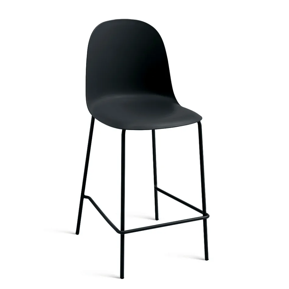 4 vardagsrumspallar i polypropen och metallram - Dinamo Viadurini