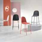 4 vardagsrumspallar i polypropen och metallram - Dinamo Viadurini