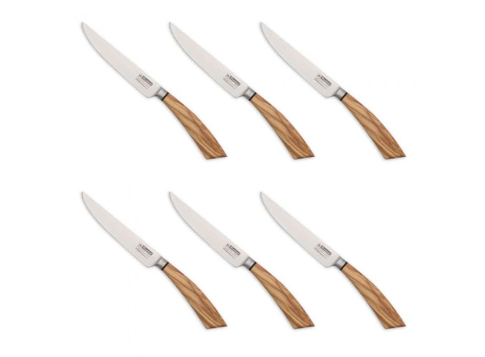 6 handgjorda biffknivar i horn eller trä tillverkade i Italien - Zuzana Viadurini