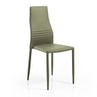 6 stapelbara stolar i färgat miljöläder modern design för vardagsrum - Merida Viadurini