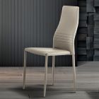 6 stapelbara stolar i färgat miljöläder modern design för vardagsrum - Merida Viadurini