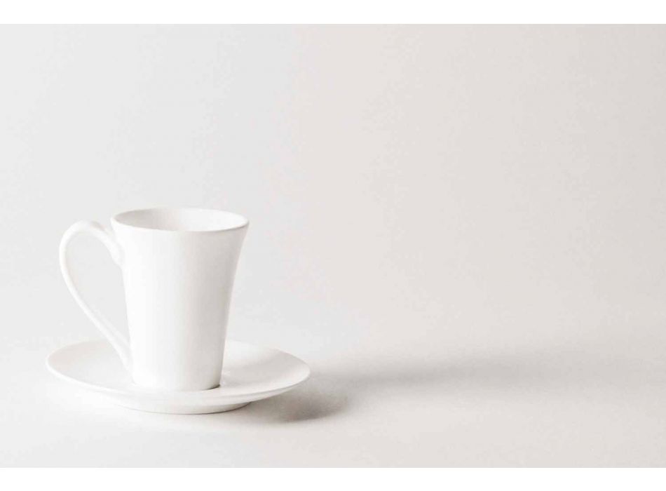6 porslinkaffe koppar med kaffekanna och sockerskål - Romilda Viadurini