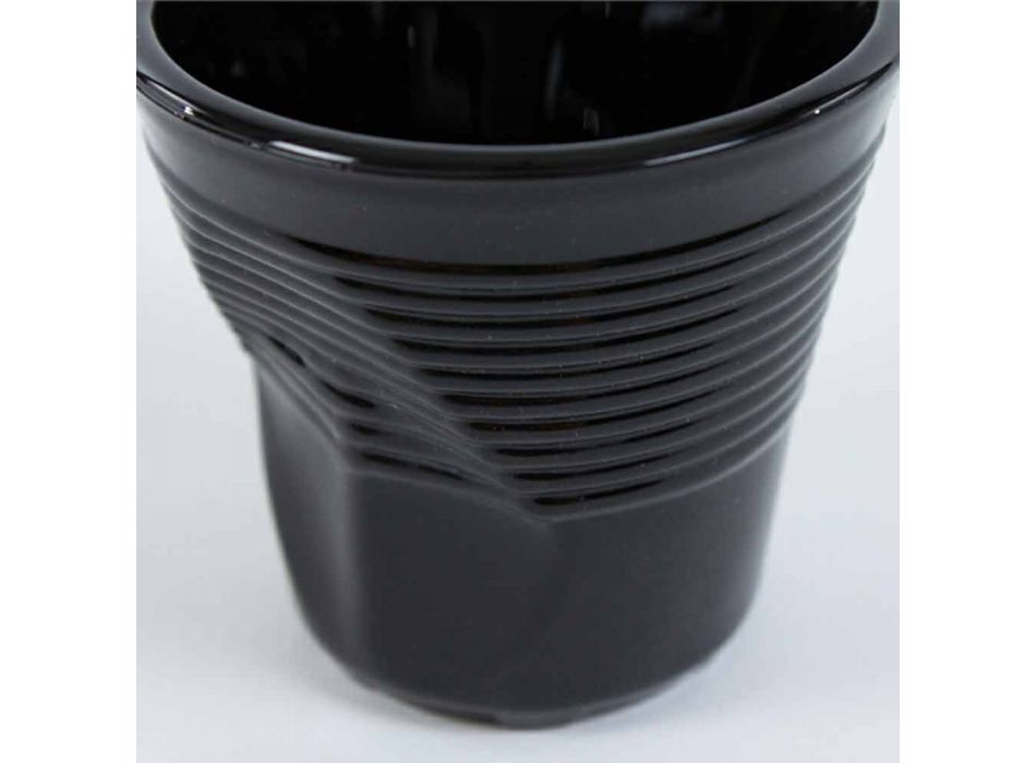 6 kaffekoppar skrynkliga glas i färgat designglas - Sarabi Viadurini