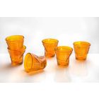 6 kaffekoppar skrynkliga glas i färgat designglas - Sarabi Viadurini