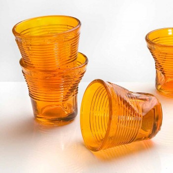 6 kaffekoppar skrynkliga glas i färgat designglas - Sarabi