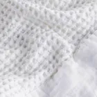 Bomull Honeycomb Huva Morgonrock med Linne Frill - Plysch Viadurini