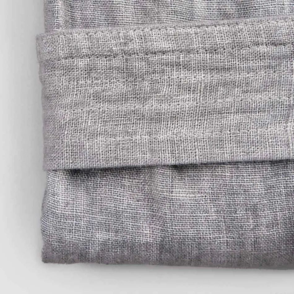 Lyxig badrock i tung linne med huva Tillverkad i Italien - Palace Viadurini