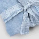 Lyxig badrock i tung linne med huva Tillverkad i Italien - Palace Viadurini