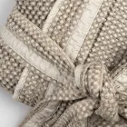 Lyxig kimonobadrock i linne och bomull, 2 ytbehandlingar tillverkade i Italien - Kleone Viadurini