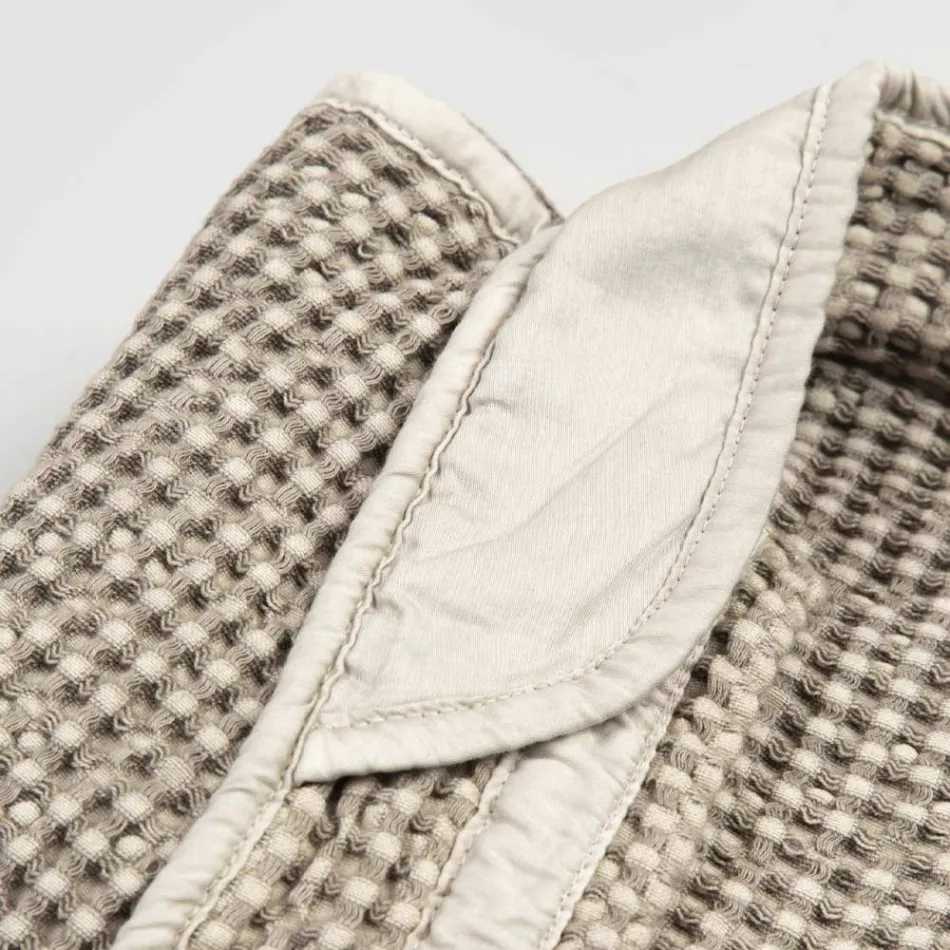 Lyxig kimonobadrock i linne och bomull, 2 ytbehandlingar tillverkade i Italien - Kleone Viadurini