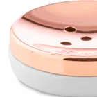 Fristående badrumstillbehör i vitt porslin med koppardetaljer - Scampia Viadurini