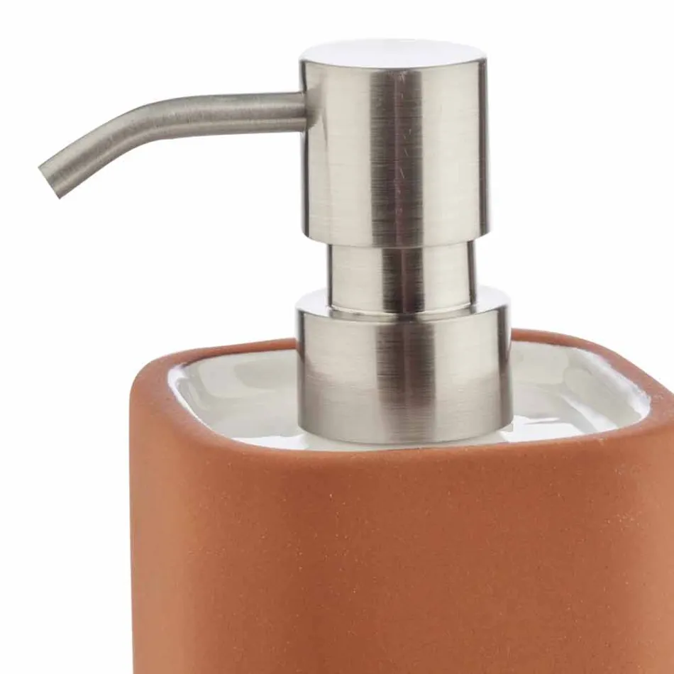 Fristående badrumstillbehör i terrakotta och vit keramik - terrakotta Viadurini