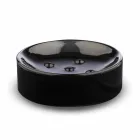 Fristående badrumstillbehör i svart glas och blank guldmetall - svart Viadurini