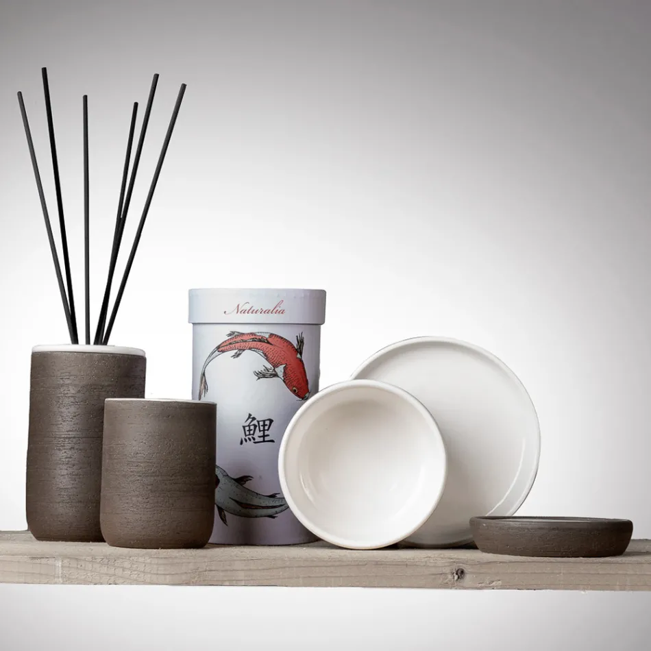 Badrumstillbehör i vit eldfast lera Tillverkad i Italien - Antonella Viadurini