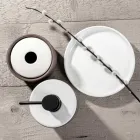 Badrumstillbehör i vit eldfast lera Tillverkad i Italien - Antonella Viadurini