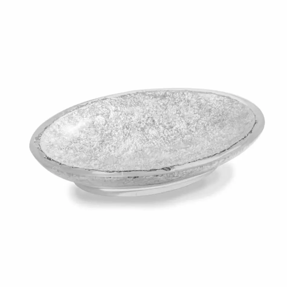 Badrumstillbehör i hartsbelagd i silverblad - argentinskt Viadurini