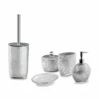 Badrumstillbehör i hartsbelagd i silverblad - argentinskt Viadurini