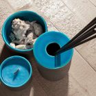 Moderna badrumstillbehör i blå lera Tillverkad i Italien - Antonella Viadurini