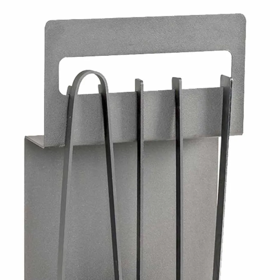 Eldstadstillbehör i färgat stål Made in Italy 4 Pieces - Rachel Viadurini