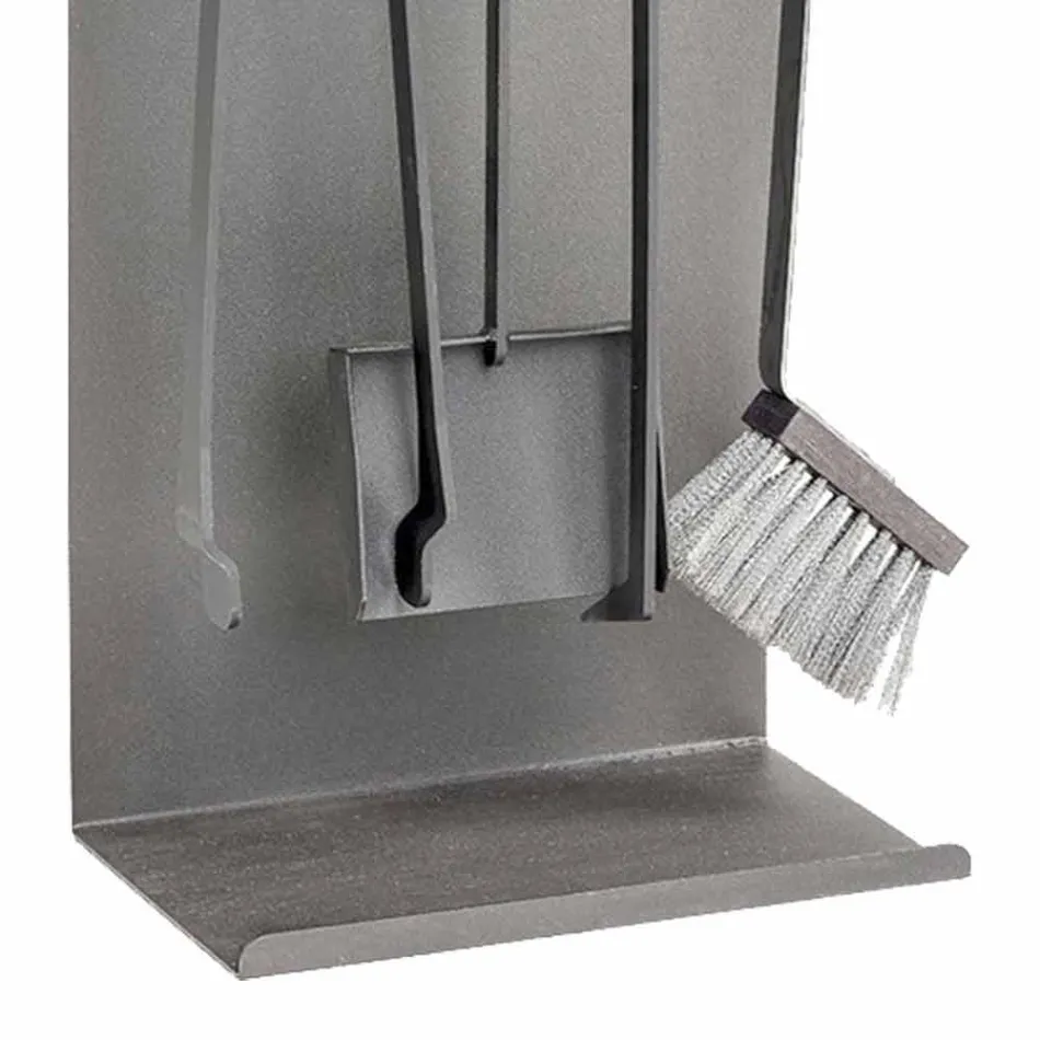 Eldstadstillbehör i färgat stål Made in Italy 4 Pieces - Rachel Viadurini