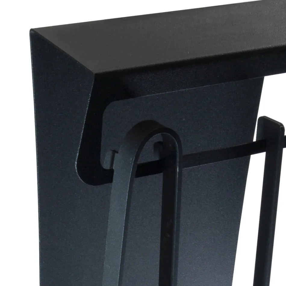 Eldstadstillbehör i målat stål tillverkad i Italien 3 delar - Virgil Viadurini