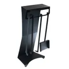 Eldstadstillbehör i målat stål tillverkad i Italien 3 delar - Virgil Viadurini