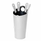 Eldstadstillbehör med Nilar läderhållare, modern design Viadurini