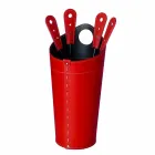 Eldstadstillbehör med Nilar läderhållare, modern design Viadurini