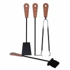 Eldstadstillbehör med Nilar läderhållare, modern design Viadurini